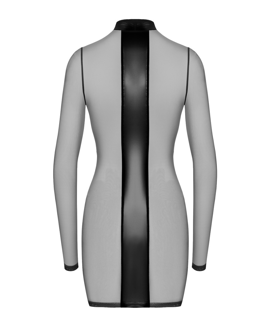 Mini robe tulle et wetlook Crossfire F369 - Noir Handmade