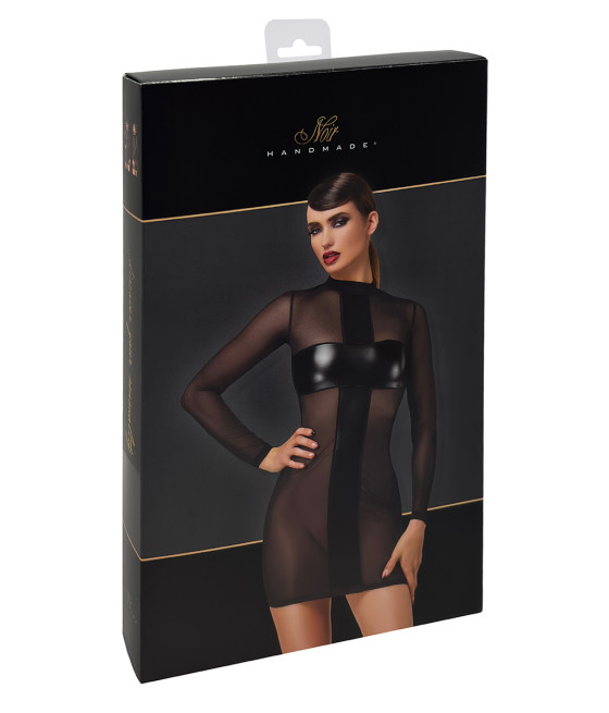 Mini robe tulle et wetlook Crossfire F369 - Noir Handmade