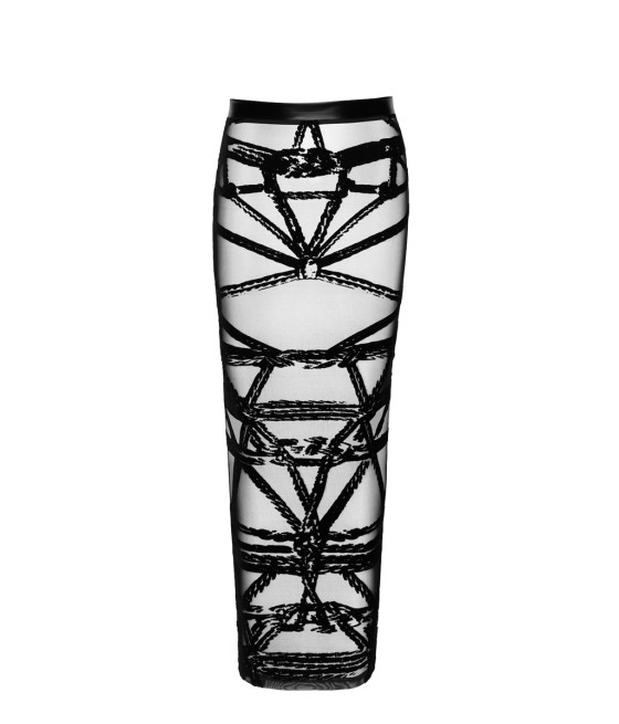 Jupe longue fendue Bondesque F360 - Noir Handmade