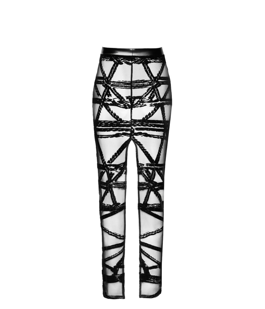 Jupe longue fendue Bondesque F360 - Noir Handmade