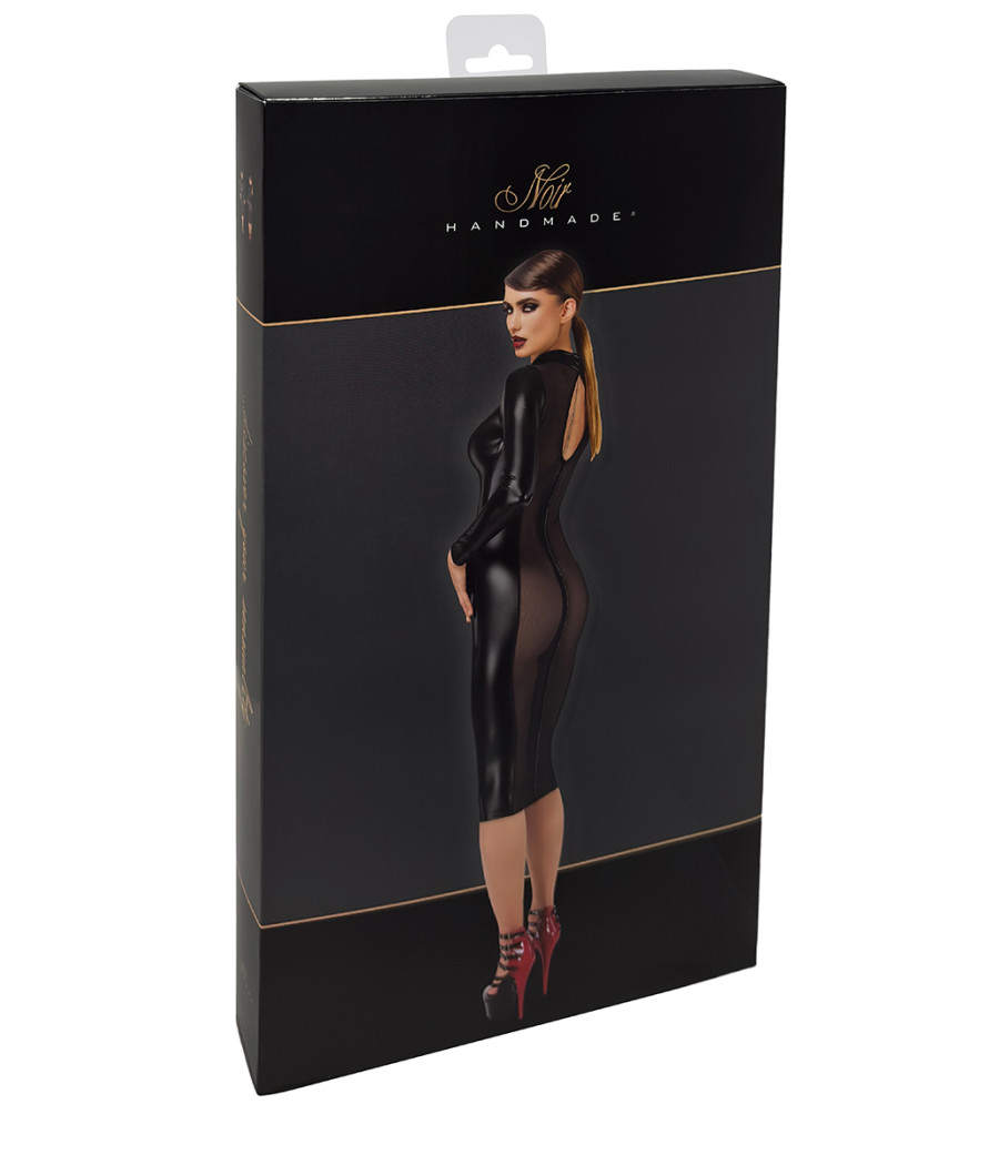 Robe fuseau Crystal F371 - Noir Handmade