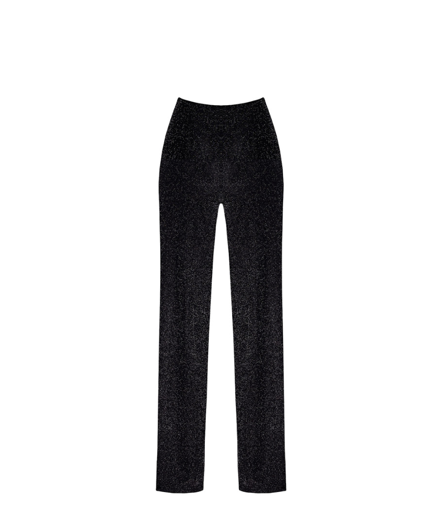 Pantalon en maille pailletée Onyx F374 - Noir Handmade