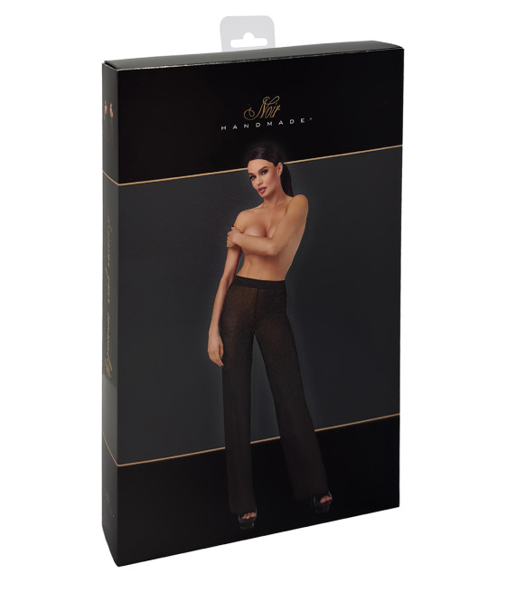 Pantalon en maille pailletée Onyx F374 - Noir Handmade