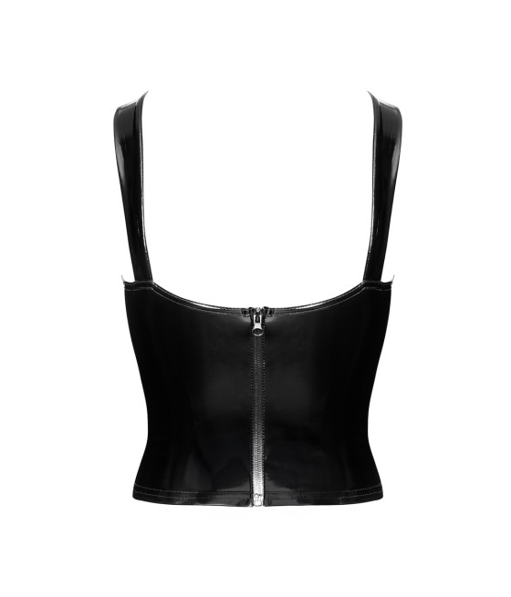 Corset en vinyle Dominae F379 - Noir Handmade
