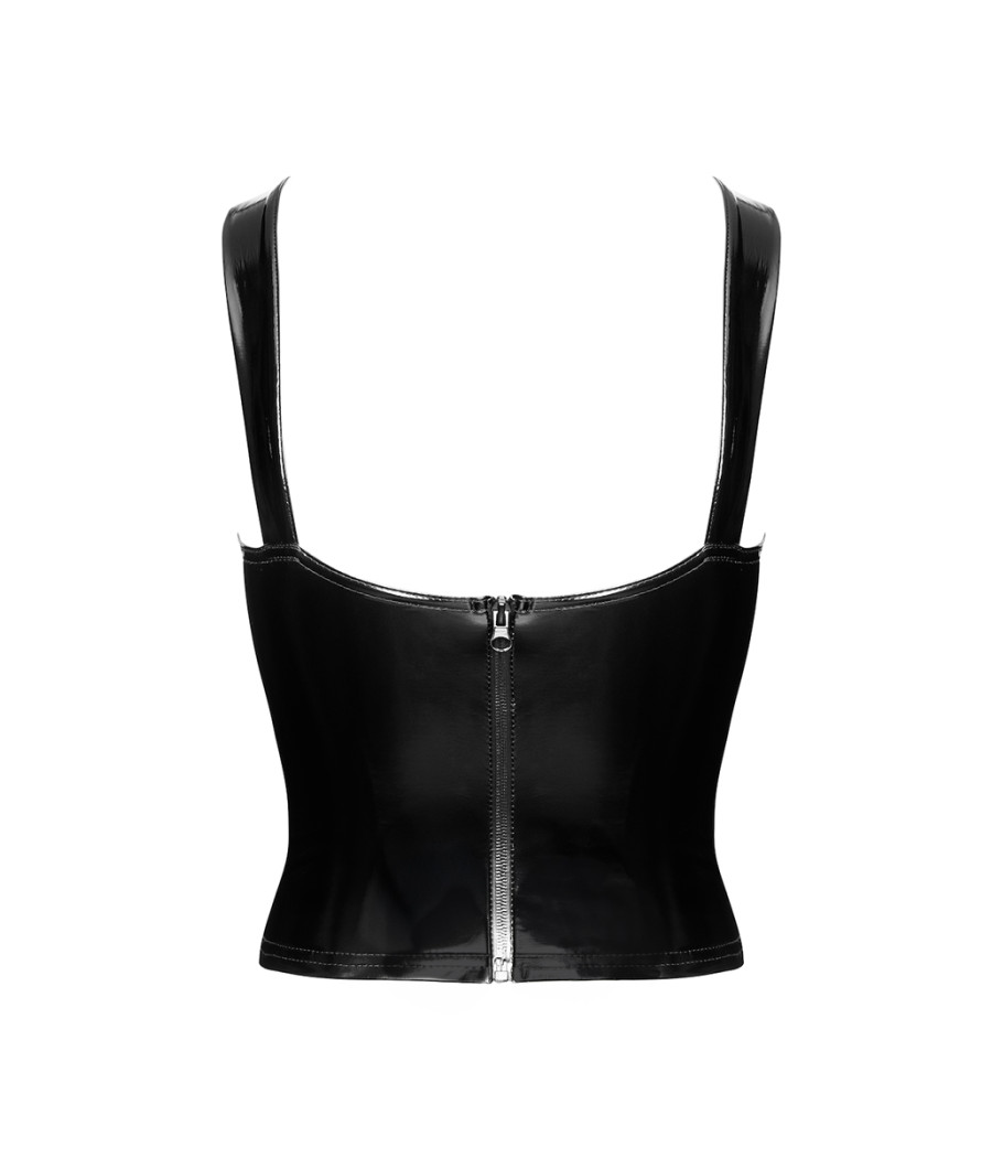 Corset en vinyle Dominae F379 - Noir Handmade