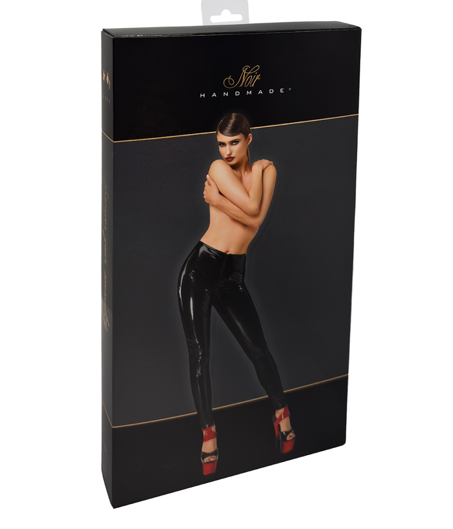 Pantalon skinny en vinyle Dominae F380 - Noir Handmade