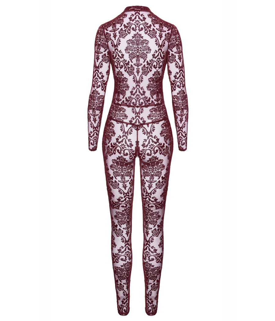 Combinaison en tulle floqué Kink Royal F382 - Noir Handmade