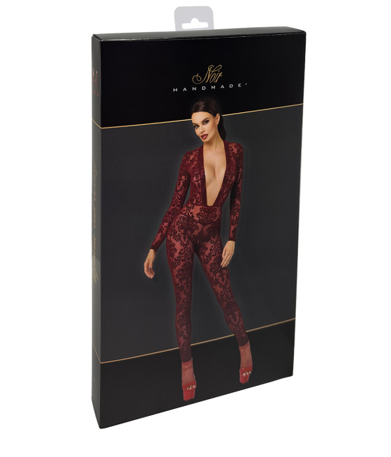 Combinaison en tulle floqué Kink Royal F382 - Noir Handmade