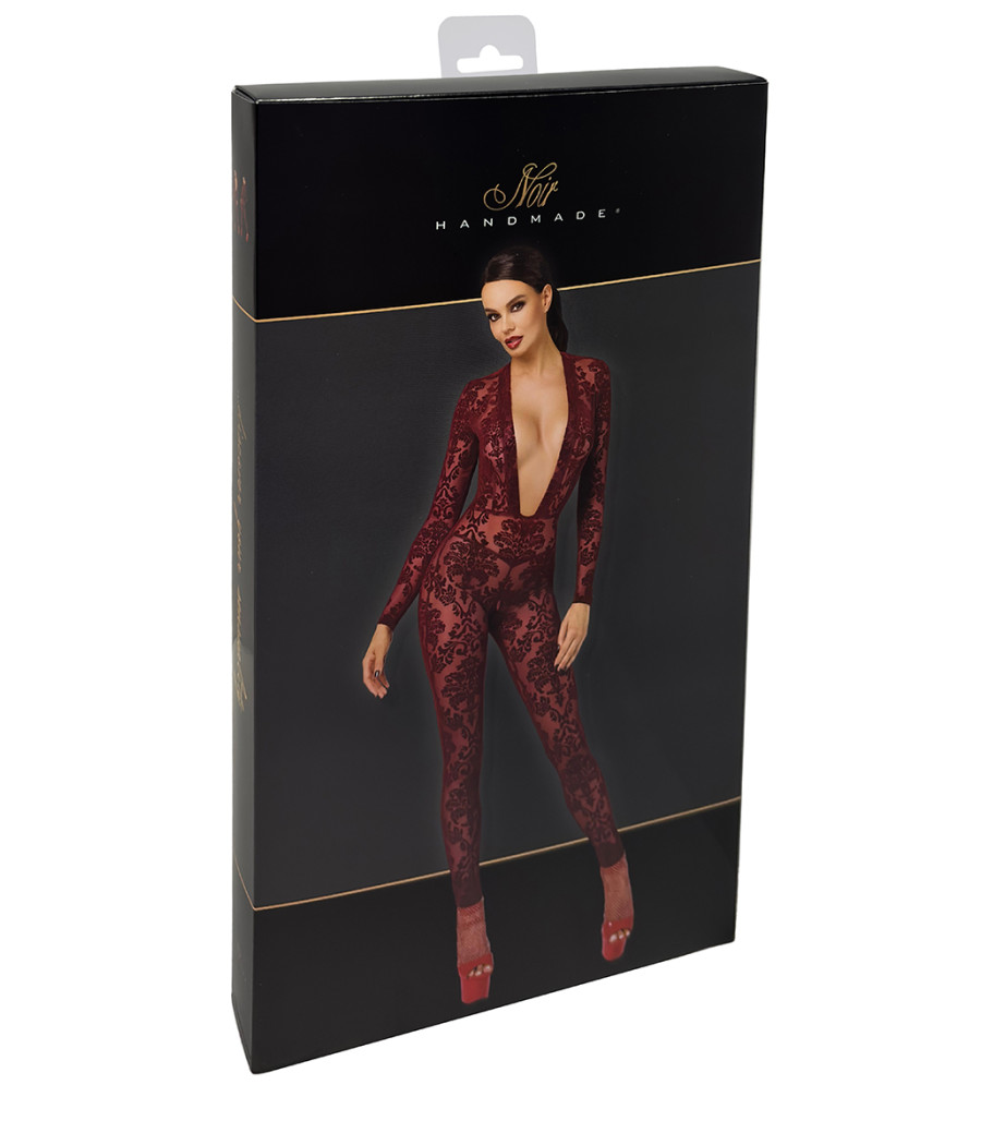 Combinaison en tulle floqué Kink Royal F382 - Noir Handmade