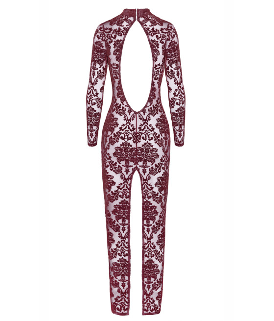 Robe fendue en tulle floqué Kink Royal F383 - Noir Handmade