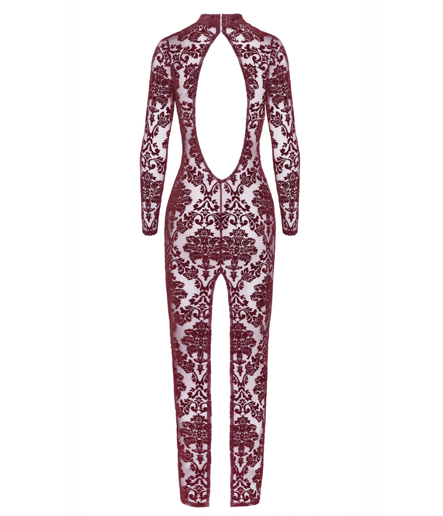 Robe fendue en tulle floqué Kink Royal F383 - Noir Handmade