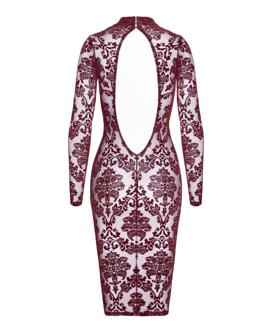 Robe fourreau en tulle floqué Kink Royal F384 - Noir Handmade