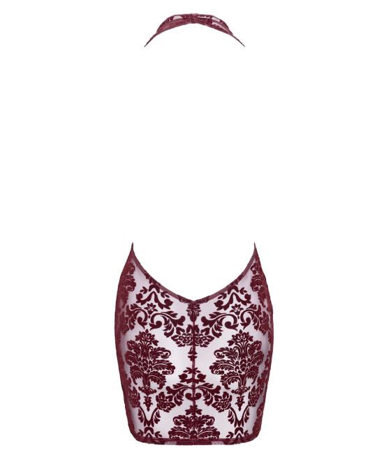 Mini robe dos nu en tulle floqué Kink Royal F385 - Noir Handmade