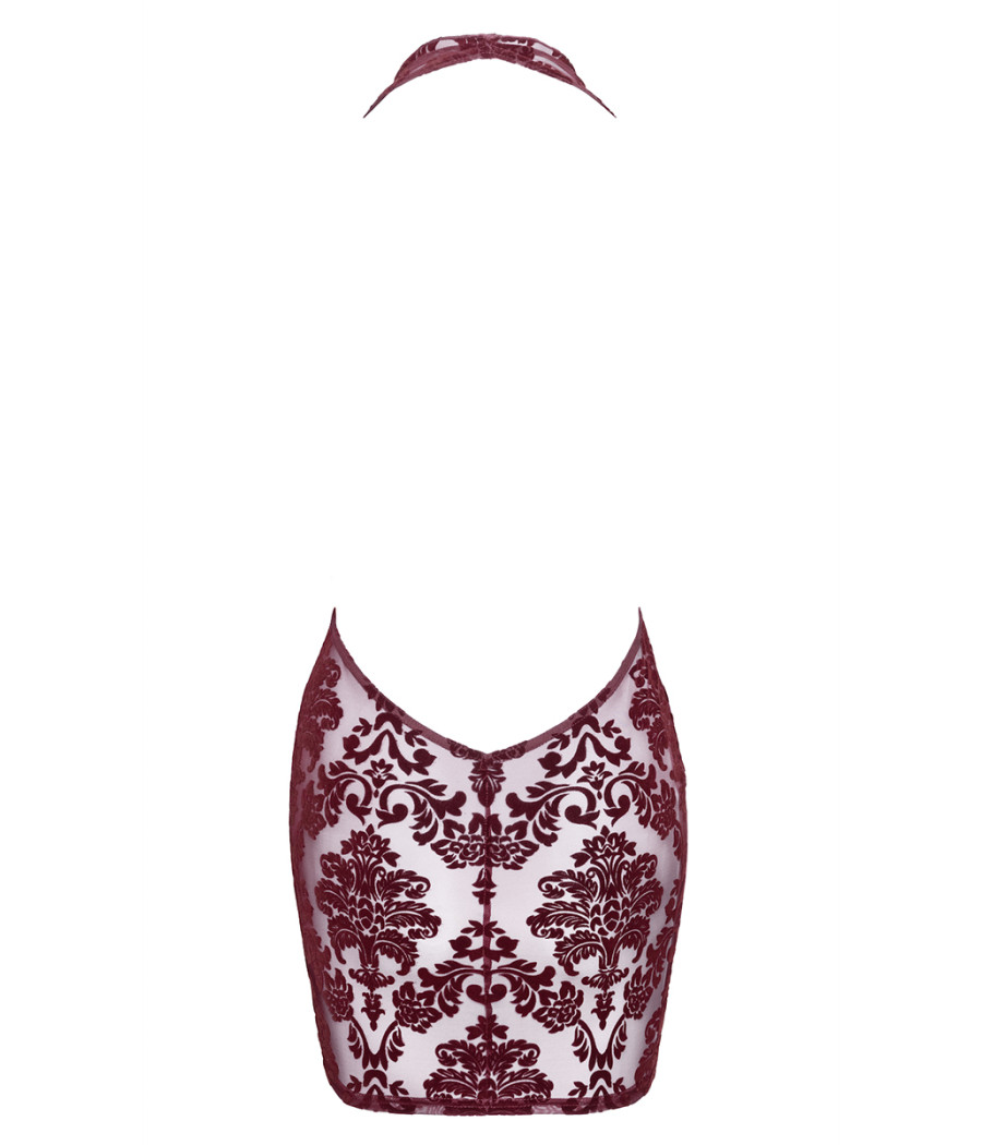 Mini robe dos nu en tulle floqué Kink Royal F385 - Noir Handmade