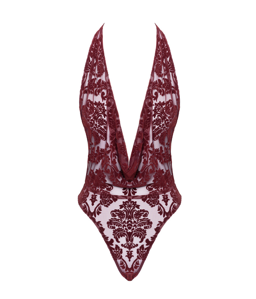 Body en tulle floqué Kink Royal F386 - Noir Handmade