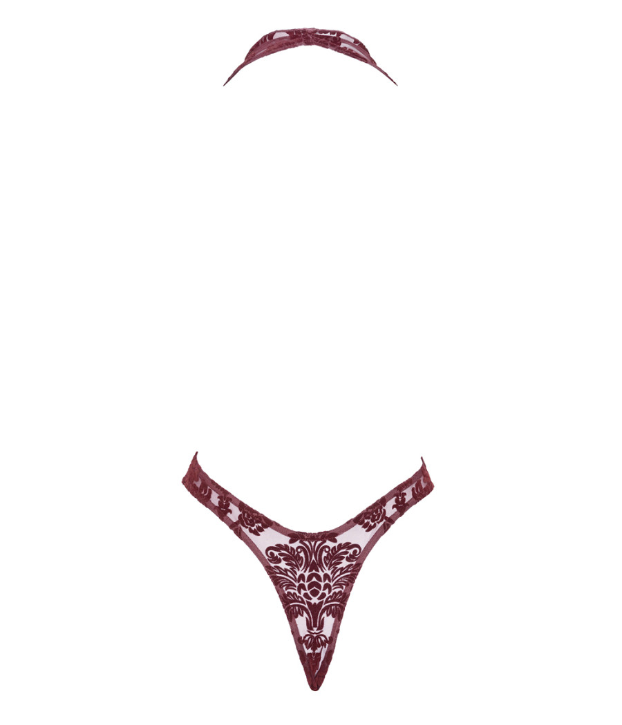 Body en tulle floqué Kink Royal F386 - Noir Handmade