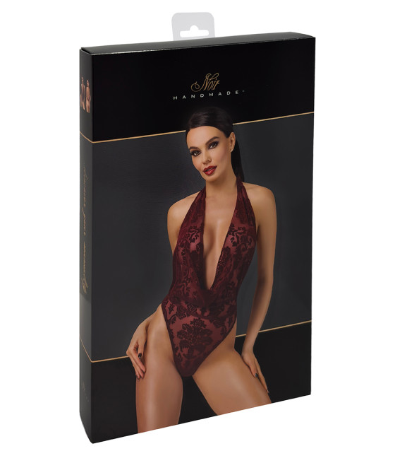 Body en tulle floqué Kink Royal F386 - Noir Handmade