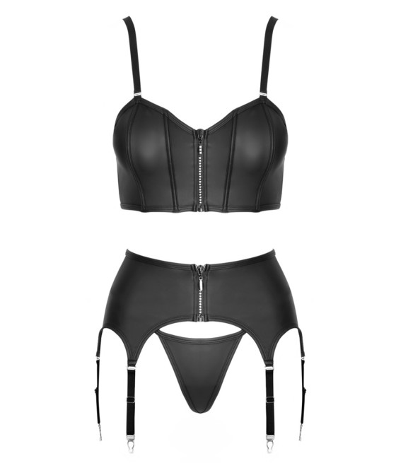 Ensemble lingerie 3 pièces avec porte-jarretelles - Cottelli PARTY 