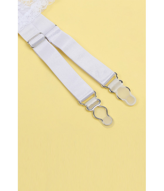 Porte-jarretelles et string Blanc - Litolu Lingerie