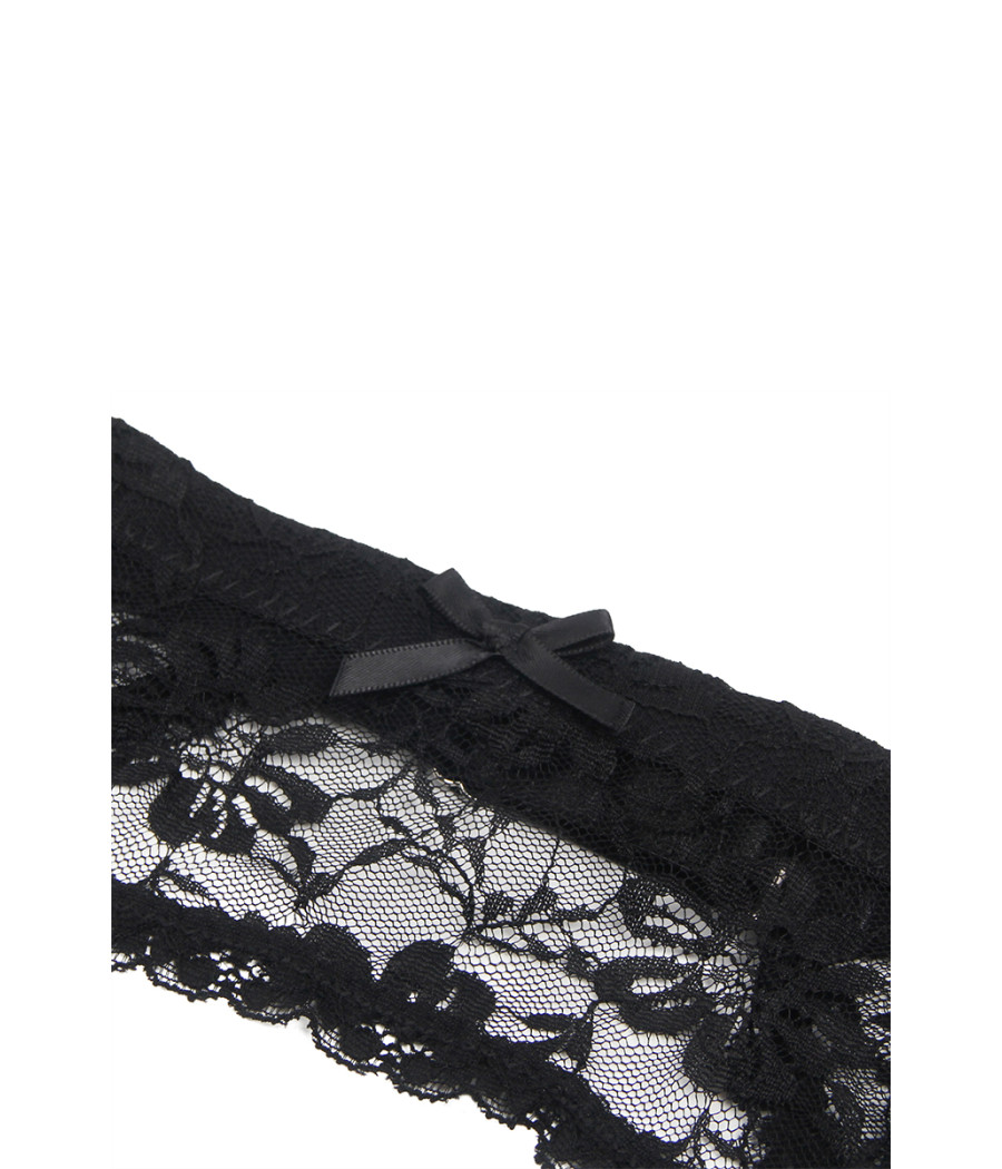Porte-jarretelles et string Noir - Litolu Lingerie