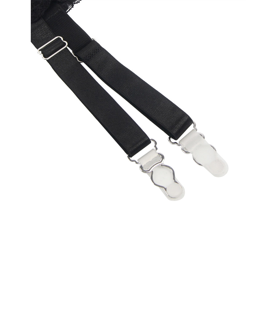 Porte-jarretelles et string Noir - Litolu Lingerie