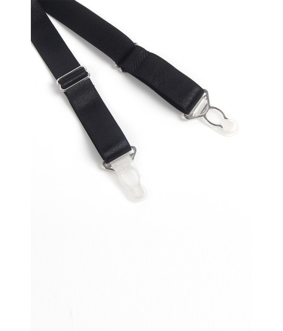 Porte-jarretelles dentelle large Noir - Litolu Lingerie