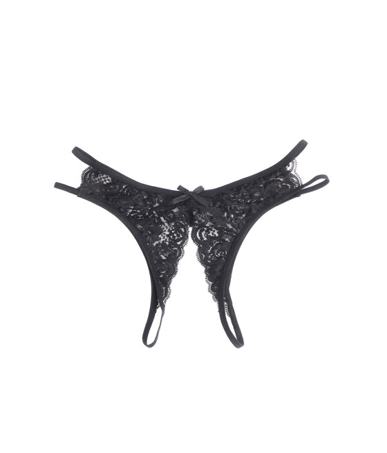 String ouvert dentelle Noir - Litolu Lingerie