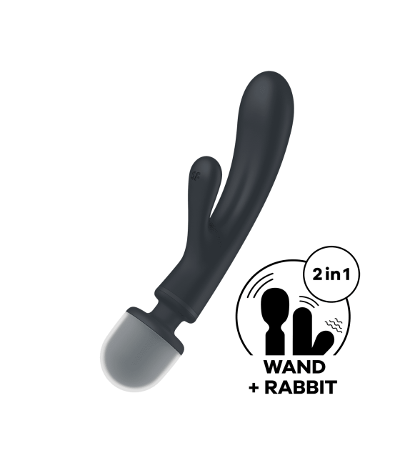 Triple lover Rabbit et Wand Satisfyer - Noir