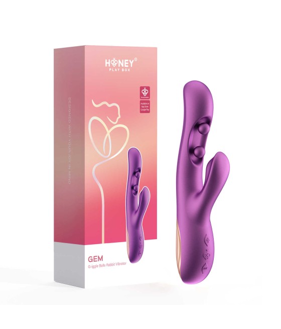 Gem vibromasseur rabbit avec capteurs de pression et application Violet